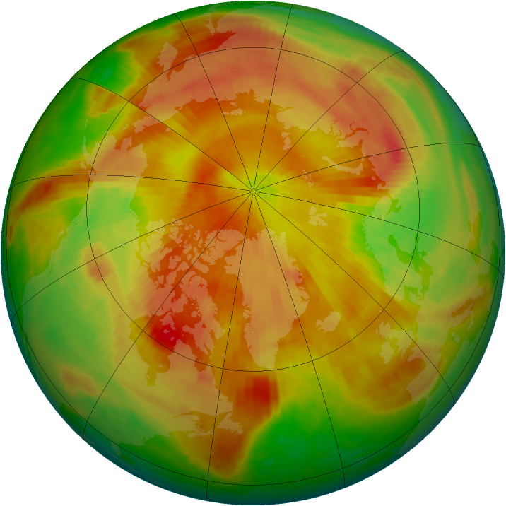 Arctic ozone map for 29 April 1998